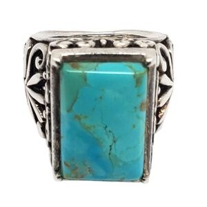 Barse Sterling Silver Turquoise Gemstone Ring Size 7 #21004